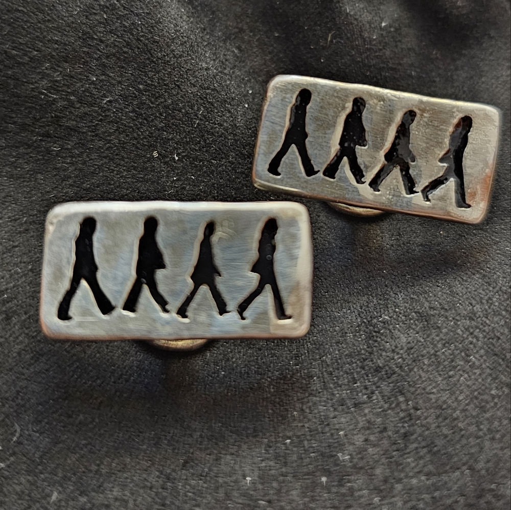 NEW The Beatles Sterling Silver .925 "Abbey Road" Cufflinks By PennyRoyal in Box - Picture 2 of 4